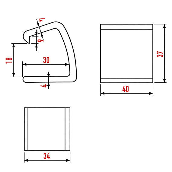 Base Top Panel Connection Pls. 37 mm