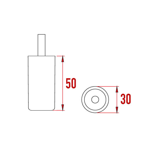 Berlino Silindir Ayak 50 mm