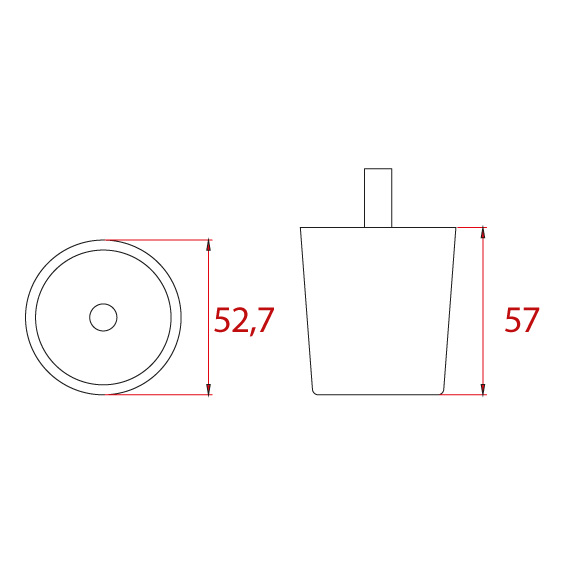 Baza Ayağı Büyük 57 mm Baza Ayağı Büyük 57 mm