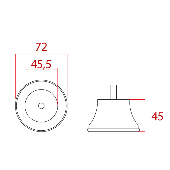 Lale Foot Chrome 45 mm Bolted