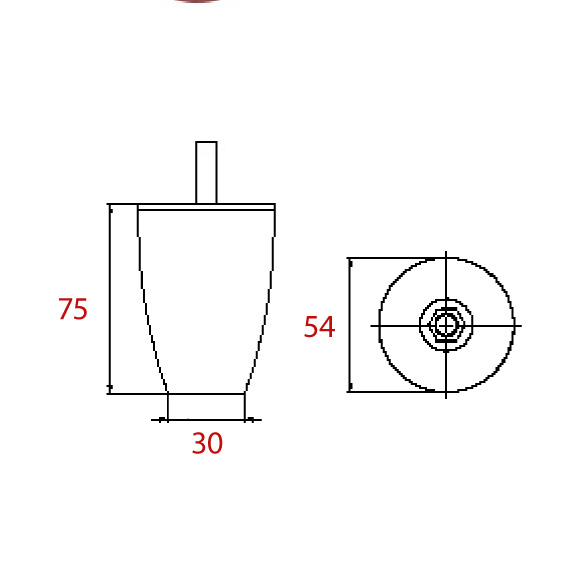 Konik Gizli Ayak 75 mm Konik Gizli Ayak 75 mm
