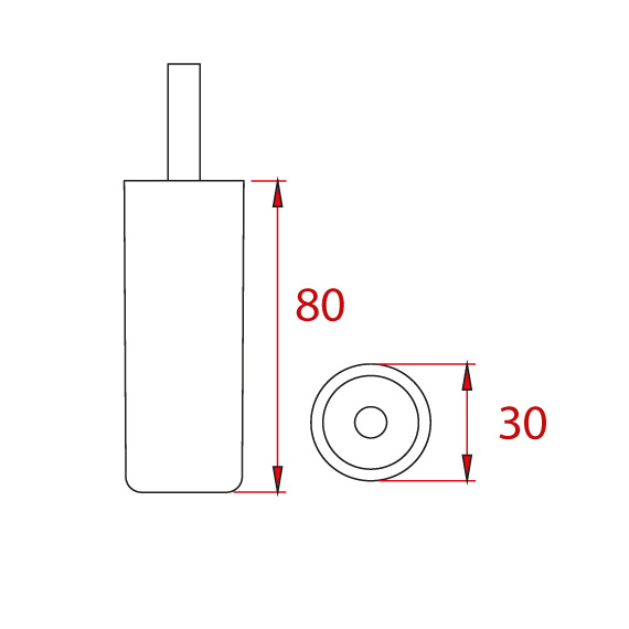 Berlino Cylinder Foot 80 mm Berlino Cylinder Foot 80 mm