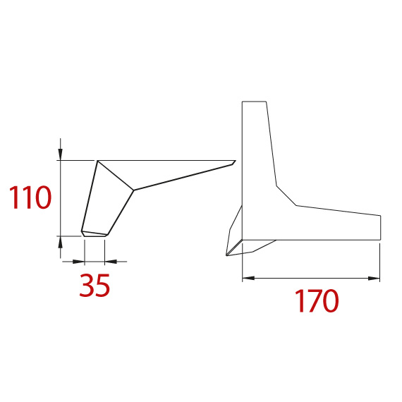 Star Corner Foot 170x170x110 mm