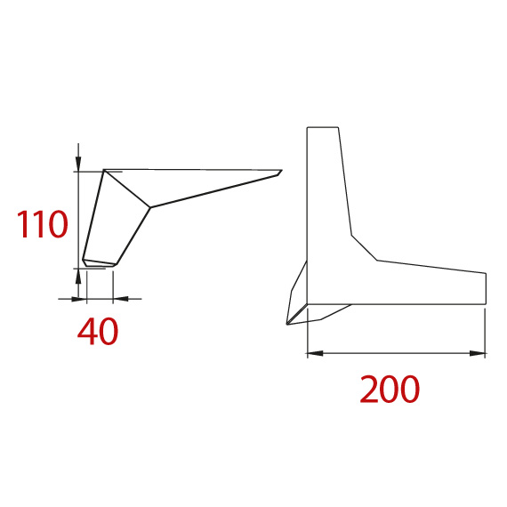 Star Corner Foot 200x200x110 mm Star Corner Foot 200x200x110 mm