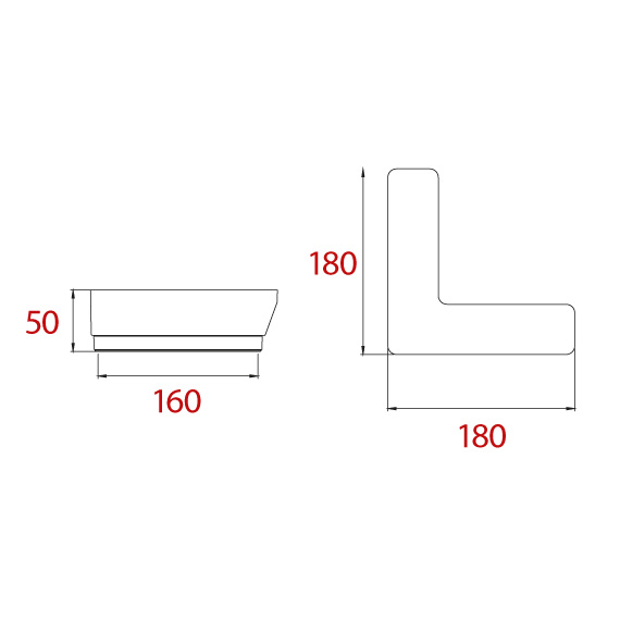 Olimpia Foot 180x180x50 mm