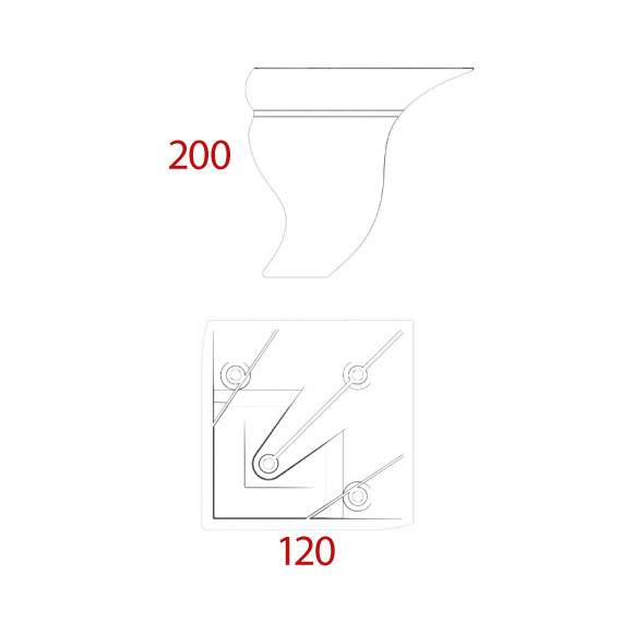Rixos Foot 120x120x200 mm