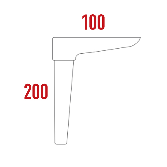 Rossi Foot 100x100x200 mm Rossi Foot 100x100x200 mm