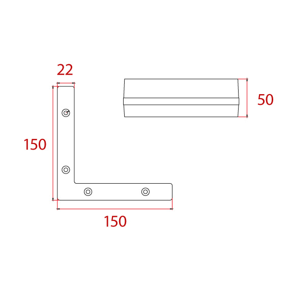 Corner Foot With Chrome Wick 150x150x150 mm Corner Foot With Chrome Wick 150x150x150 mm