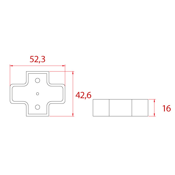 Bookshelf Rail Riser 16 mm