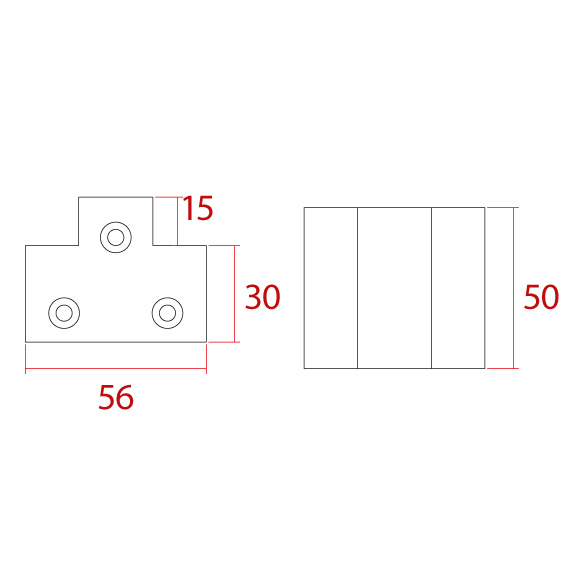 Bookshelf Rail Riser 50 mm