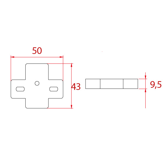 Menteşe Yükseltici 9,5 mm Menteşe Yükseltici 9,5 mm