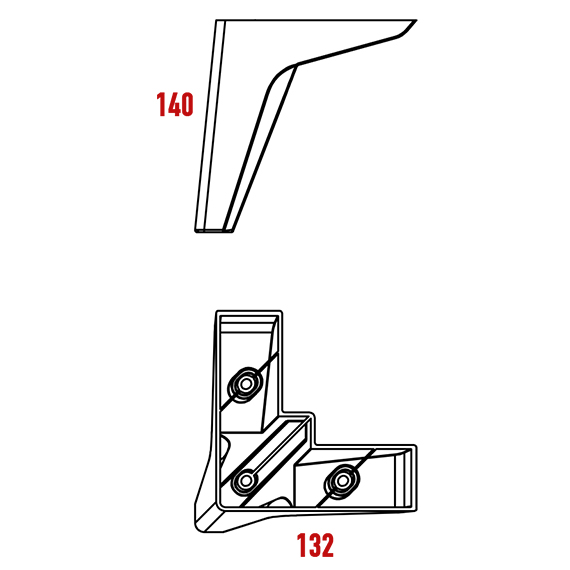 Negro Corner Foot 140 mm Negro Corner Foot 140 mm
