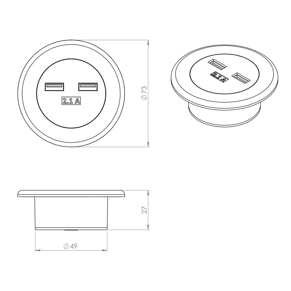 Usb Charger 5V - 2.1 Amper