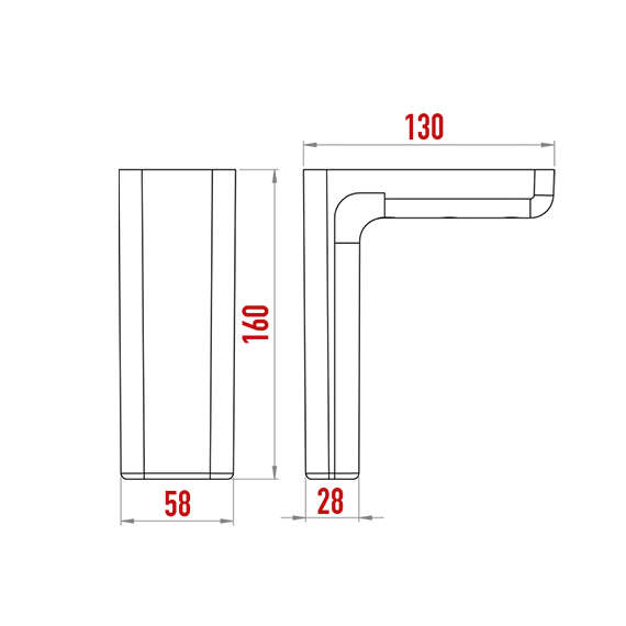 Bonbon Ayak 160 mm Düz