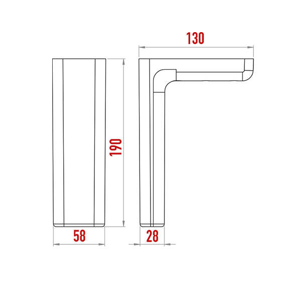 Bonbon Ayak 190 mm Düz
