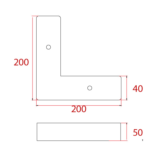Köşe Ayak 200x200x50 mm