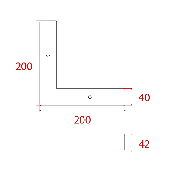 Corner Foot 200x200x42