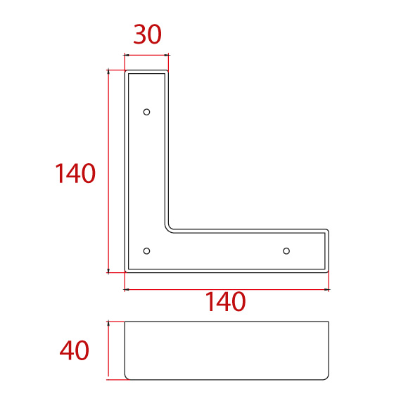 Corner Foot 140x140x40 mm