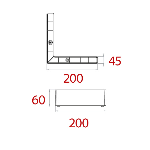 Seat Köşe Ayak 200x200x60 mm