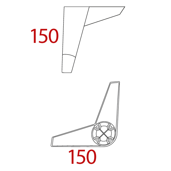 Lucas Corner Foot Angled 150 mm Lucas Corner Foot Angled 150 mm