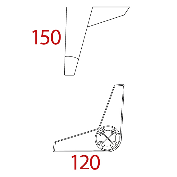 Lucas Corner Foot Angled 120 mm
